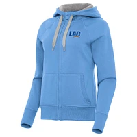Women's Antigua  Powder Blue Los Angeles Chargers Victory Full-Zip Hoodie