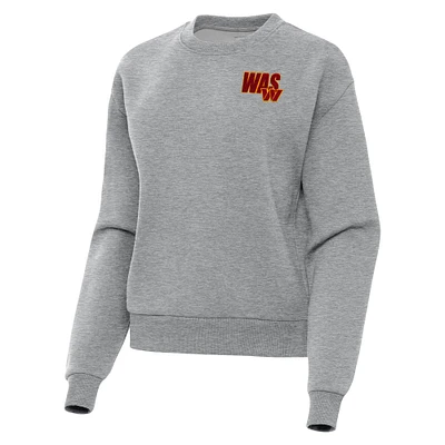 Women's  Antigua Heather Gray Washington Commanders Victory Pullover Sweatshirt