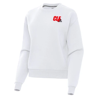 Women's  Antigua White Cleveland Browns Victory Pullover Sweatshirt