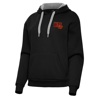 Women's Antigua  Black Washington Commanders Victory Pullover Hoodie