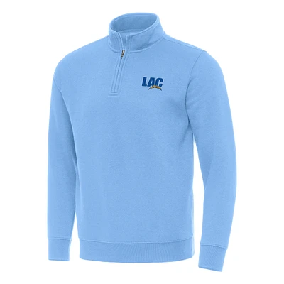 Men's Antigua  Powder Blue Los Angeles Chargers Victory Quarter-Zip Sweatshirt
