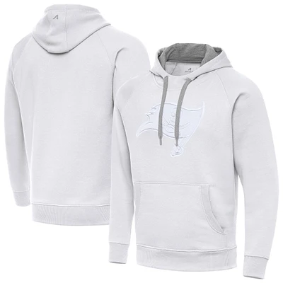 Men's Antigua White Tampa Bay Buccaneers Victory Pullover Hoodie