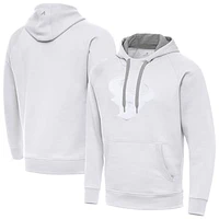 Men's Antigua White Houston Texans Victory Pullover Hoodie