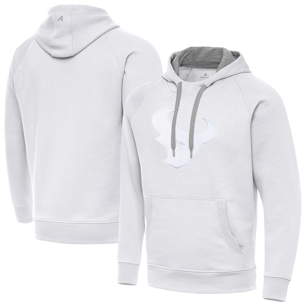 Men's Antigua White Houston Texans Victory Pullover Hoodie