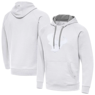 Men's Antigua White Houston Texans Victory Pullover Hoodie