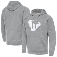 Men's Antigua Heather Gray Houston Texans Victory Pullover Hoodie