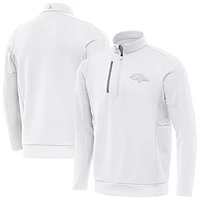 Men's Antigua White Baltimore Ravens Generation Quarter-Zip Jacket
