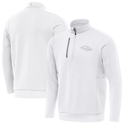 Men's Antigua White Baltimore Ravens Generation Quarter-Zip Jacket