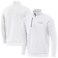 Men's Antigua White Baltimore Ravens Generation Quarter-Zip Jacket