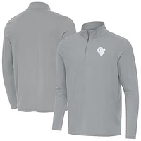 Men's Antigua Gray Los Angeles Rams Intent Quarter-Zip Jacket
