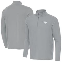Men's Antigua Gray New England Patriots Intent Quarter-Zip Jacket
