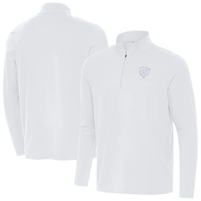 Men's Antigua White Chicago Bears Intent Quarter-Zip Jacket