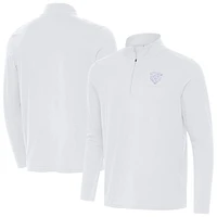 Men's Antigua White Chicago Bears Intent Quarter-Zip Jacket