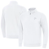 Men's Antigua White Atlanta Falcons Victory Quarter-Zip Top