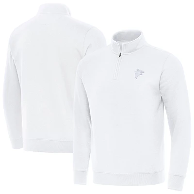 Men's Antigua White Atlanta Falcons Victory Quarter-Zip Top