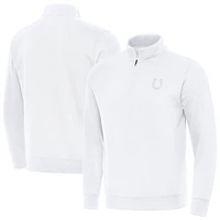 Men's Antigua White Indianapolis Colts Victory Quarter-Zip Top