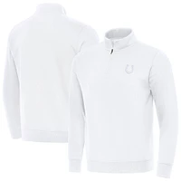 Men's Antigua White Indianapolis Colts Victory Quarter-Zip Top