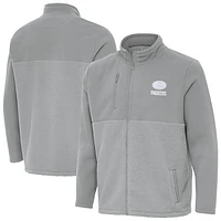 Men's Antigua  Gray Green Bay Packers Daily Fused Full-Zip Jacket