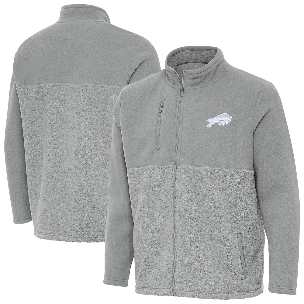Men's Antigua Gray Buffalo Bills Daily Fused Full-Zip Jacket