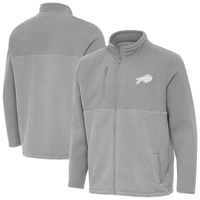 Men's Antigua  Gray Buffalo Bills Daily Fused Full-Zip Jacket