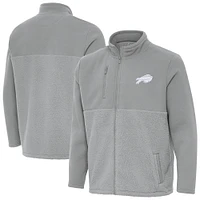 Men's Antigua  Gray Buffalo Bills Daily Fused Full-Zip Jacket