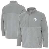 Men's Antigua  Gray Minnesota Vikings Daily Fused Full-Zip Jacket
