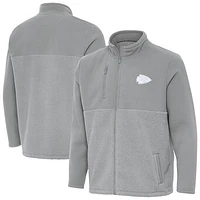 Men's Antigua  Gray Kansas City Chiefs Daily Fused Full-Zip Jacket