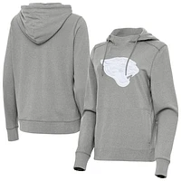 Women's Antigua Heather Gray Jacksonville Jaguars Justice Pullover Hoodie