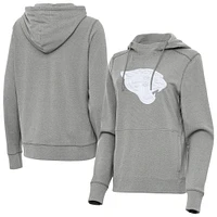 Women's Antigua Heather Gray Jacksonville Jaguars Justice Pullover Hoodie