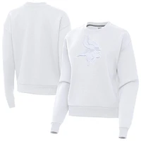 Women's Antigua White Minnesota Vikings Victory Pullover Sweatshirt