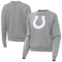 Women's Antigua Heather Gray Indianapolis Colts Victory Pullover Sweatshirt