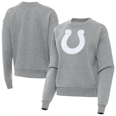 Women's Antigua Heather Gray Indianapolis Colts Victory Pullover Sweatshirt