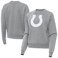 Women's Antigua Heather Gray Indianapolis Colts Victory Pullover Sweatshirt