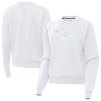 Women's Antigua White Jacksonville Jaguars Victory Pullover Sweatshirt