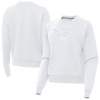 Women's Antigua White Jacksonville Jaguars Victory Pullover Sweatshirt