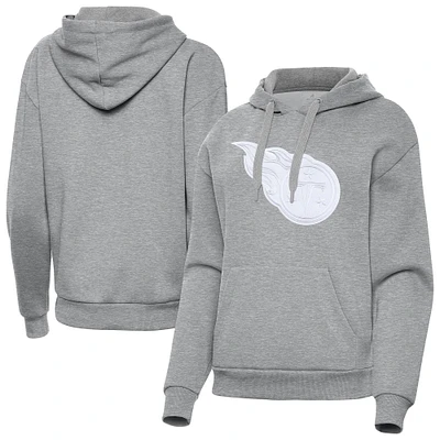 Women's Antigua  Heather Gray Tennessee Titans Victory Pullover Hoodie