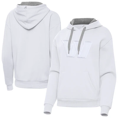 Women's Antigua  White Washington Commanders Victory Pullover Hoodie