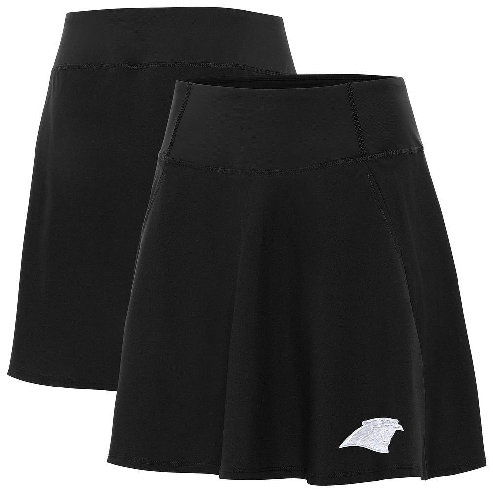 Women's Antigua Black Carolina Panthers Chip Skort