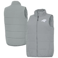 Women's Antigua  Gray Carolina Panthers Experience Full-Zip Vest