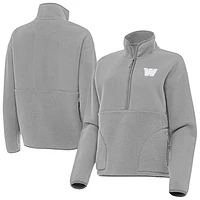 Women's Antigua  Gray Washington Commanders Figure Half-Zip Sweatshirt