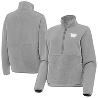 Women's Antigua  Gray Washington Commanders Figure Half-Zip Sweatshirt