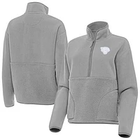 Women's Antigua  Gray Jacksonville Jaguars Figure Half-Zip Sweatshirt