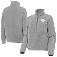 Women's Antigua  Gray Jacksonville Jaguars Figure Half-Zip Sweatshirt