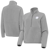 Women's Antigua  Gray Miami Dolphins Figure Half-Zip Sweatshirt