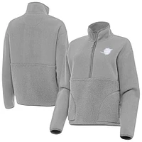 Women's Antigua  Gray Miami Dolphins Figure Half-Zip Sweatshirt