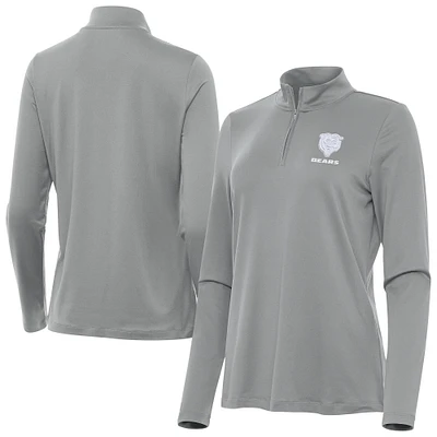 Women's Antigua  Gray Chicago Bears Reprocess Quarter-Zip Top