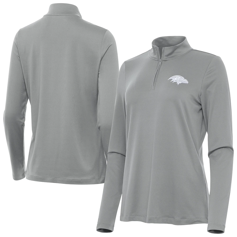 Women's Antigua Baltimore Ravens Reprocess Quarter-Zip Top