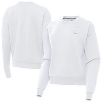 Women's Antigua  White Pittsburgh Steelers Victory Crew Pullover Sweatshirt