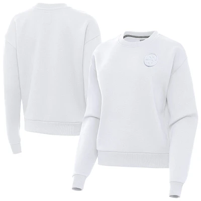 Women's Antigua  White Pittsburgh Steelers Victory Crew Pullover Sweatshirt