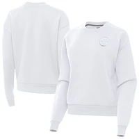 Women's Antigua  White Pittsburgh Steelers Victory Crew Pullover Sweatshirt